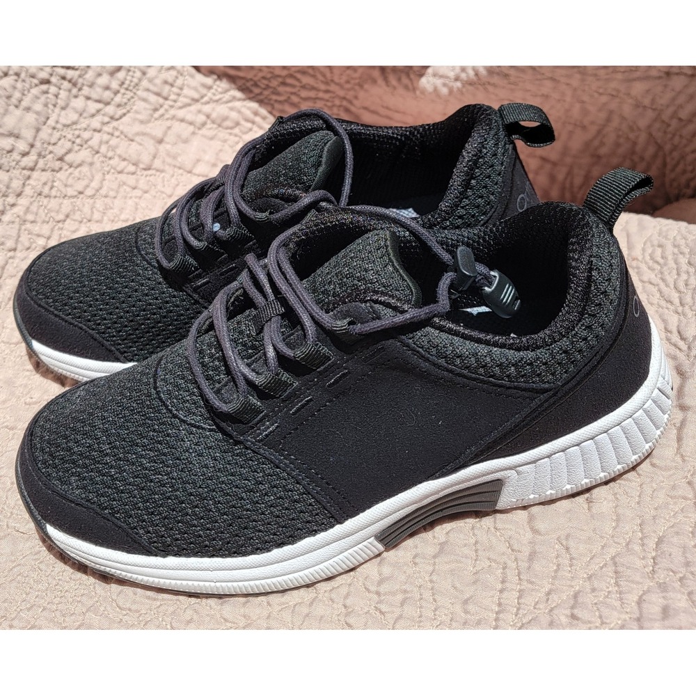 Orthofeet Coral Black Stretch Knit Orthopedic Walking Sneakers Womens 7 B 849